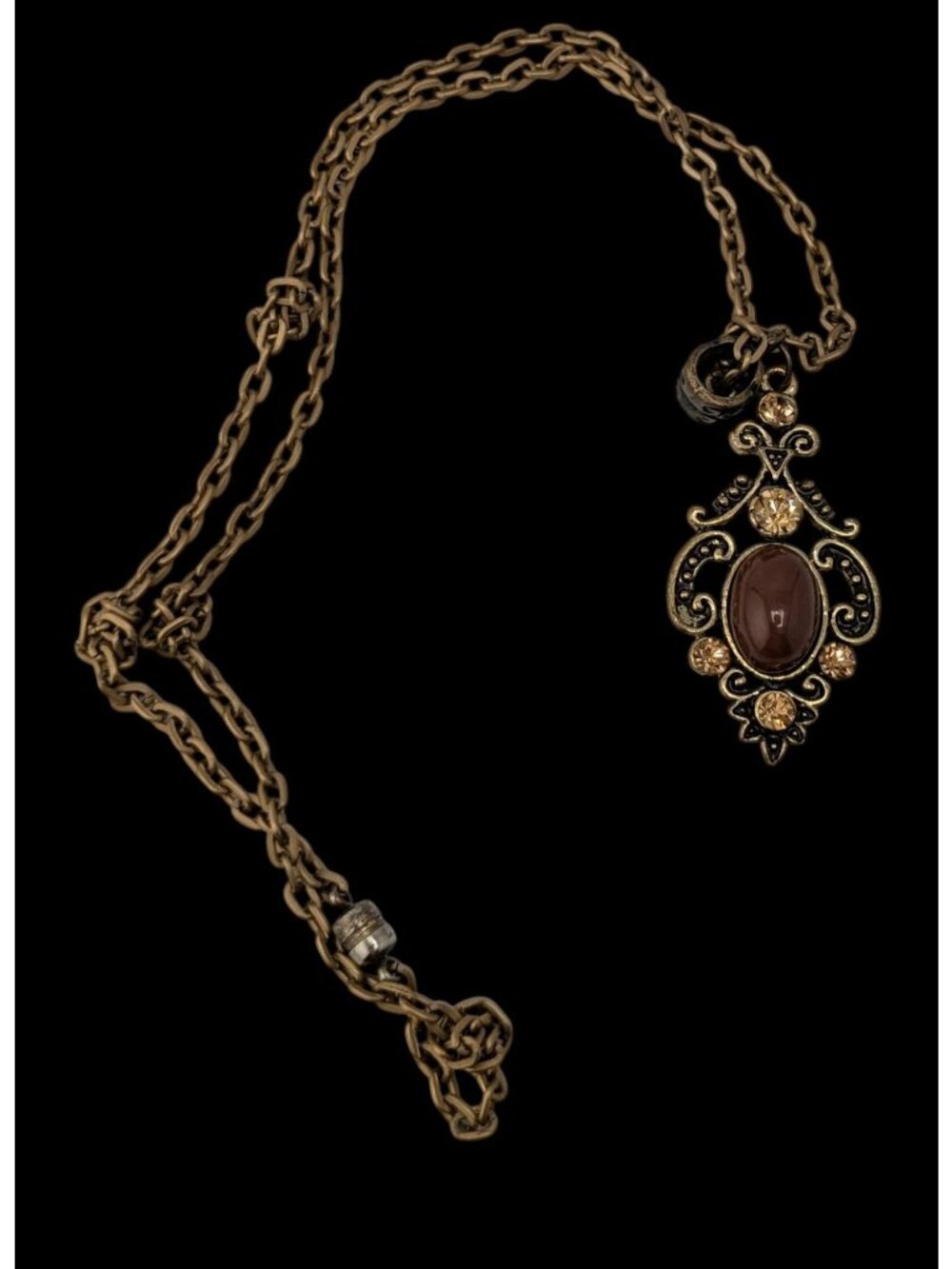 Vintage Victorian Style Handmade Knotted Chain Pendant Necklace